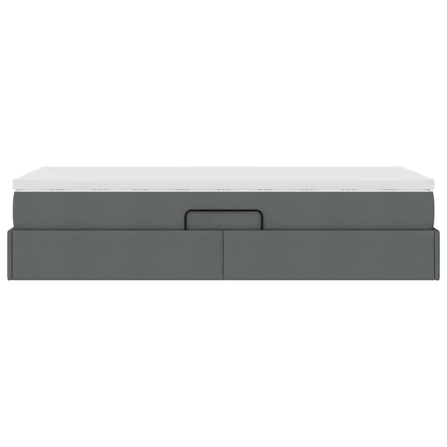 Lit avec rangement et matelas Gris foncé 100 x 200 cm Polyester - 9