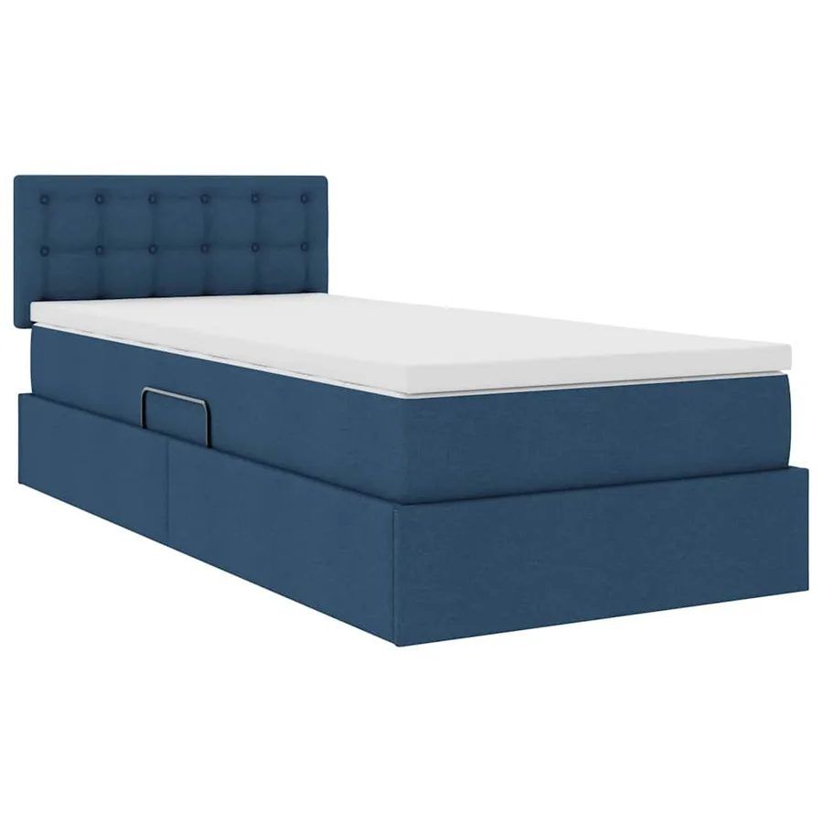 Lit avec rangement et matelas avec matelas Bleu 90 x 200 cm - 5