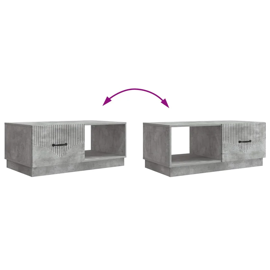 Table basse Gris béton 90 x 50 x 37 cm Bois d'ingénierie - 10