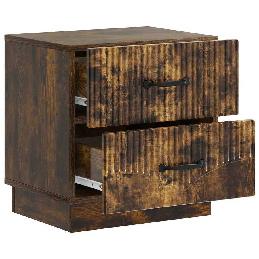Cabinet de chevet avec tiroir Chêne fumé 43 x 34,5 x 44,5 cm - 4