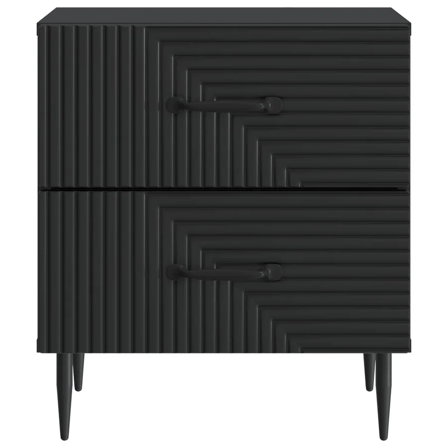 Cabinet de chevet avec tiroir 2 pcs Noir 43 x 34,5 x 47,5 cm - 7