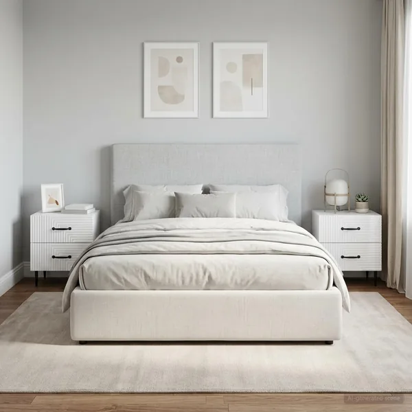 Cabinet de chevet 2 pcs Blanc brillant 43 x 34,5 x 47,5 cm