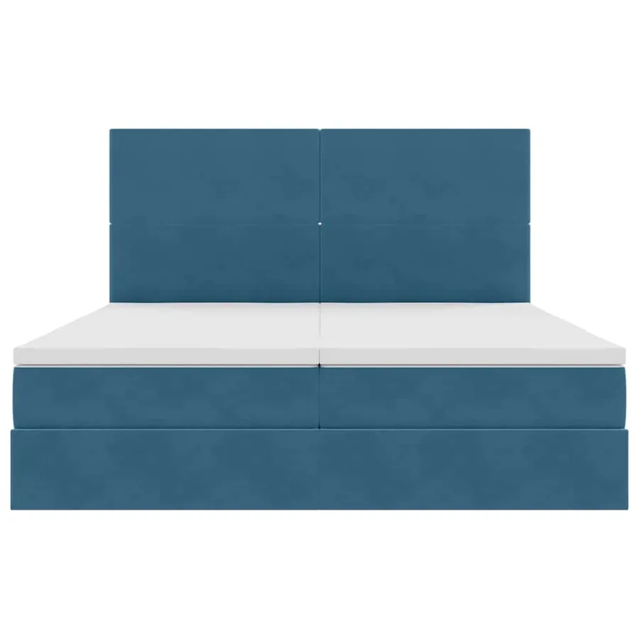 Lit de Rangement avec stockage Bleu foncé 180 x 200 cm Velours - 10