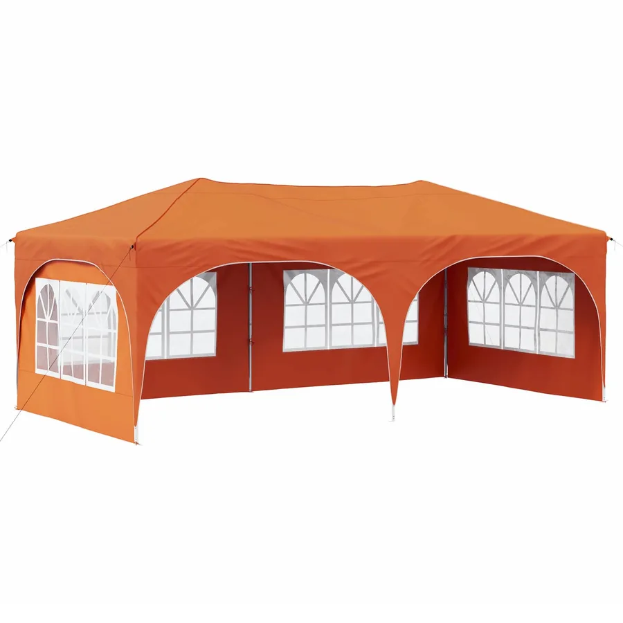 Tente de fête pop-up 575 x 288 x 245 cm Orange Tissu Oxford - 2