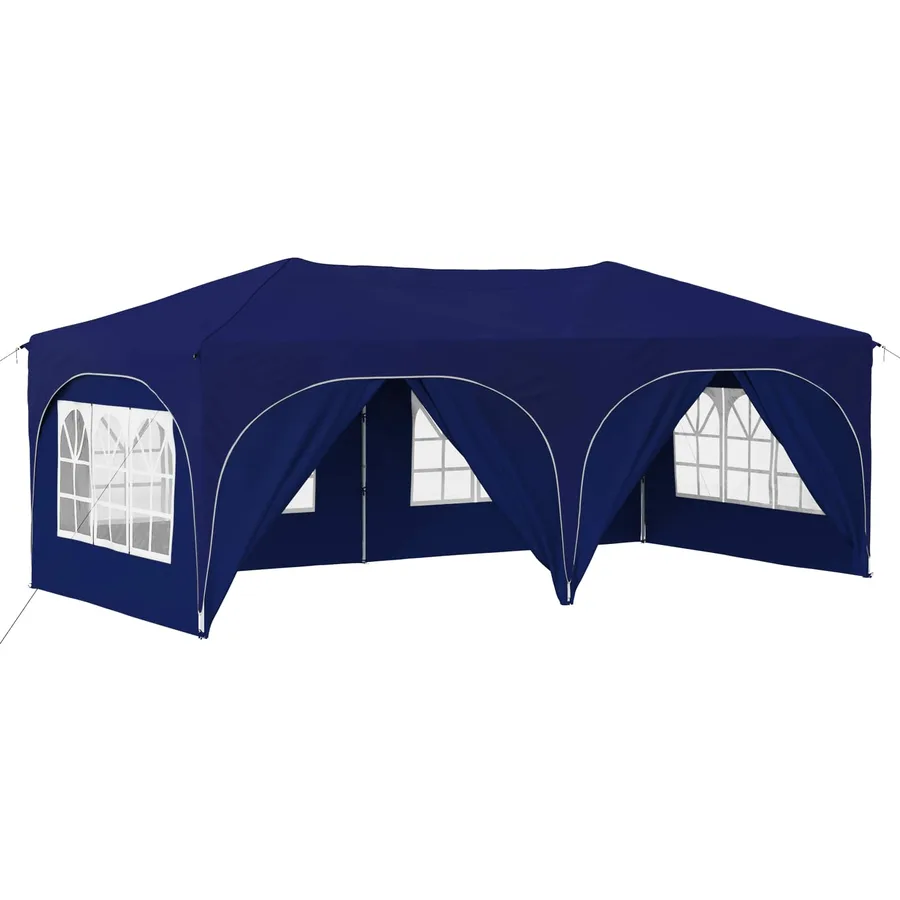 Tente de fête pop-up 575 x 288 x 245 cm Bleu Tissu Oxford - 2