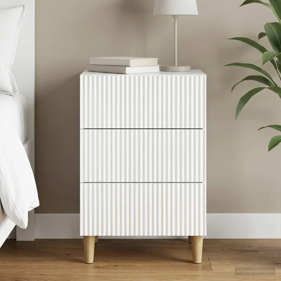 Cabinet de chevet avec tiroir Blanc brillant 43 x 41 x 66,5 cm