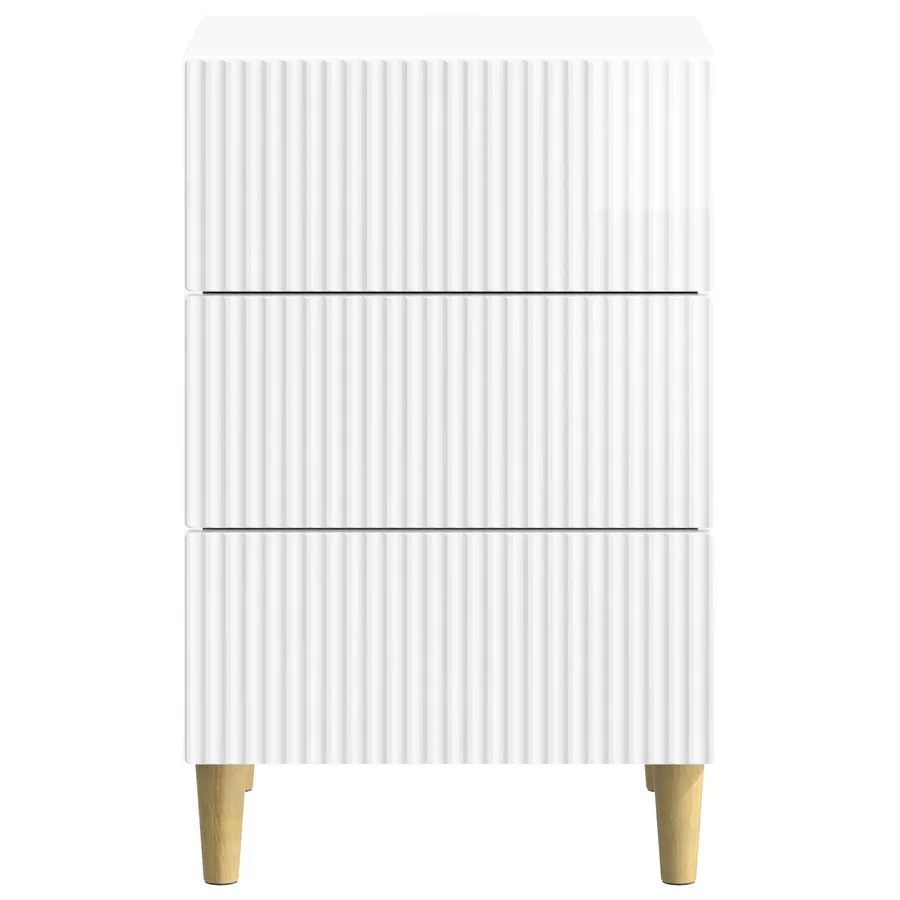 Cabinet de chevet avec tiroir Blanc brillant 43 x 41 x 66,5 cm - 5