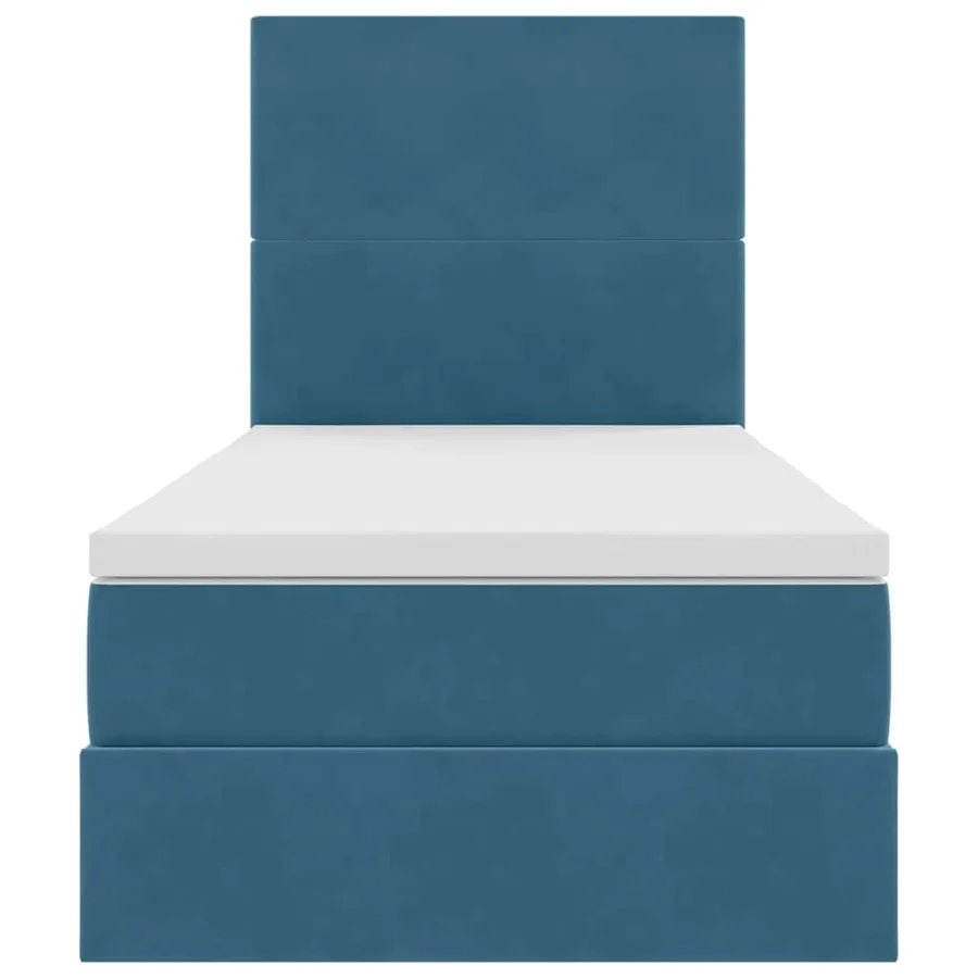 Lit avec rangement et matelas Bleu foncé 90 x 200 cm Velours - 7