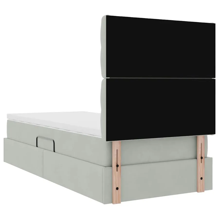 Lit de rangement LED avec matelas Gris clair 100 x 200 cm - 12
