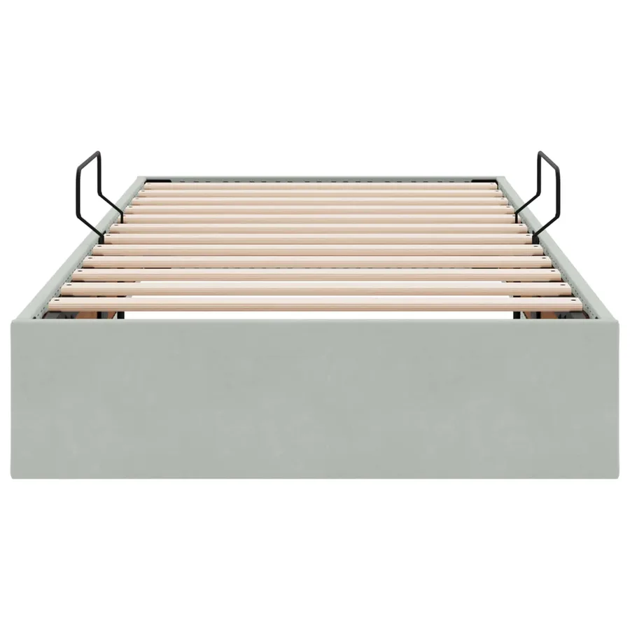 Cadre de lit ottoman Gris clair 100 x 200 cm Velours - 7