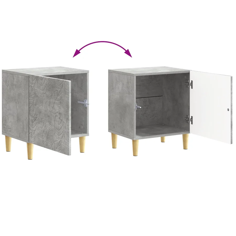Table de chevet 2 pcs Gris béton 43 x 34,5 x 50 cm - 11