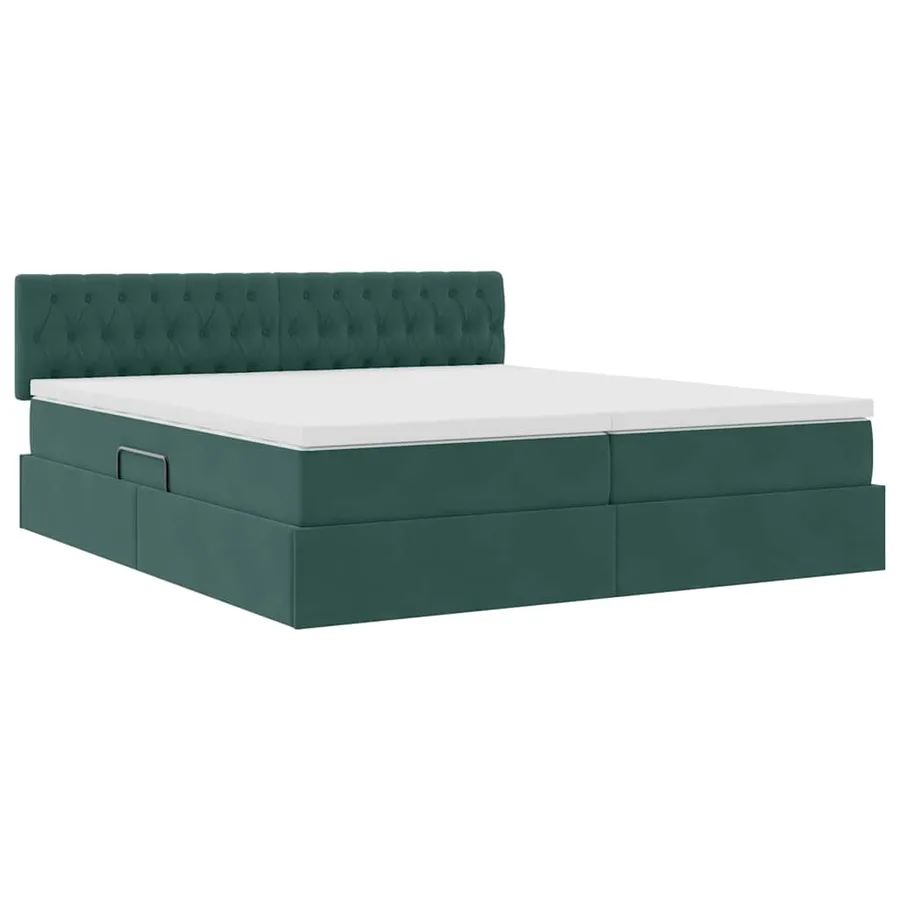Lit de Rangement avec matelas Vert foncé 90 x 200 cm - 5