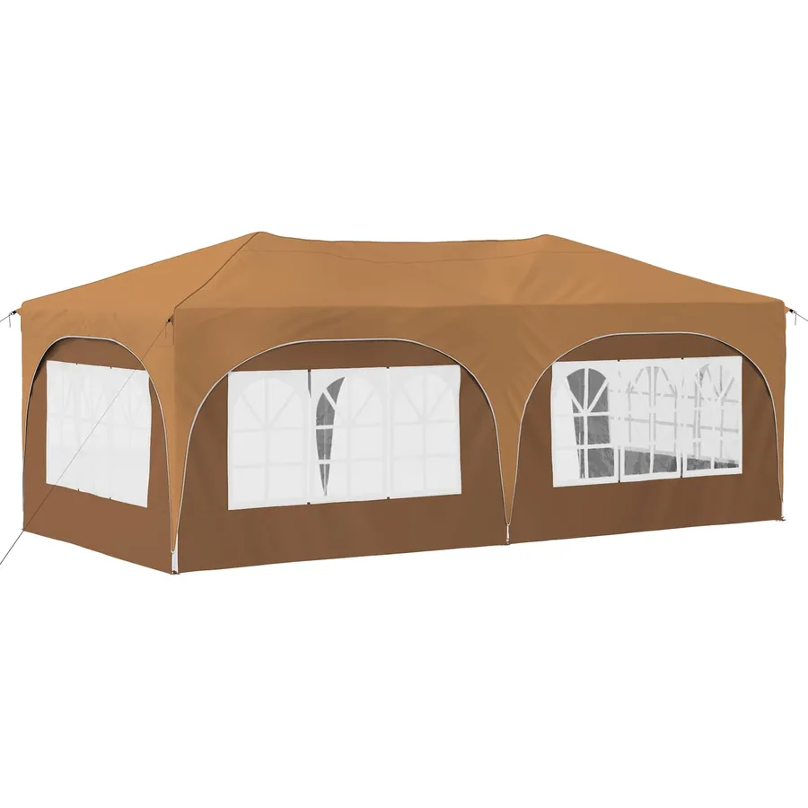 Tente de fête pop-up 575 x 288 x 245 cm Beige Tissu Oxford - 7