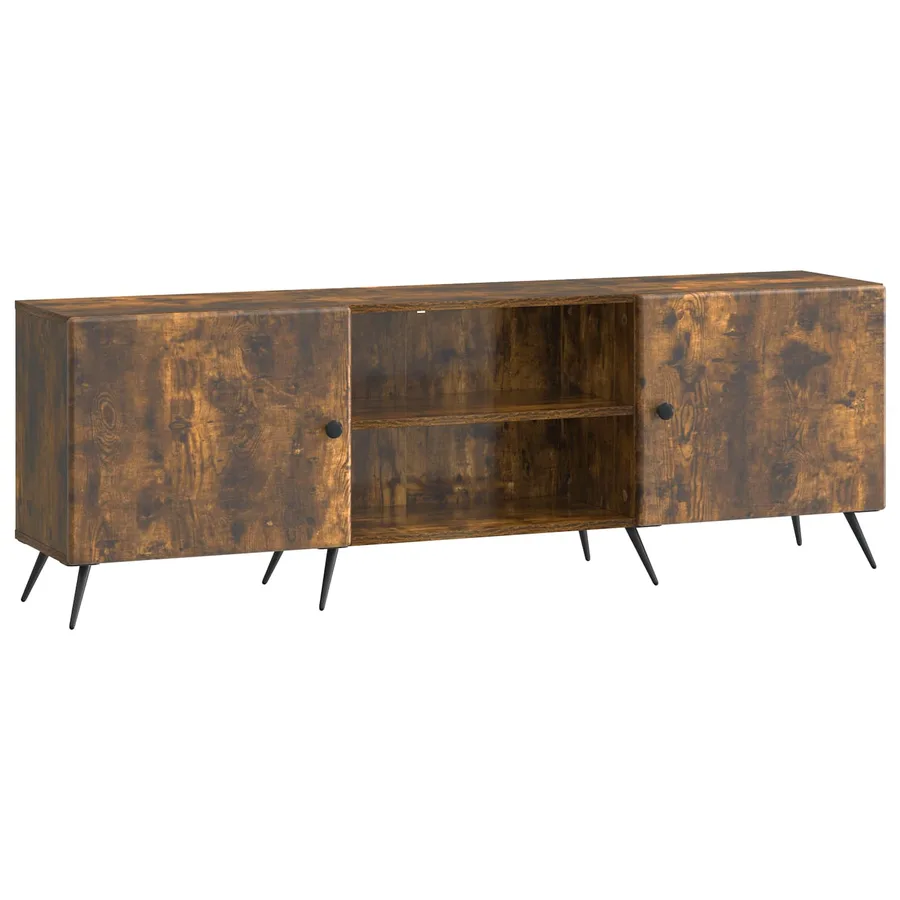 Meuble TV Chêne fumé 150 x 31 x 50 cm Bois d'ingénierie - 2
