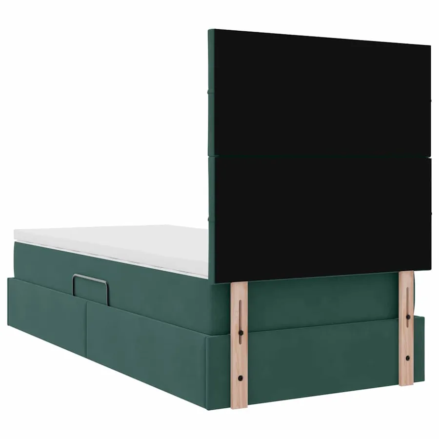 Lit de rangement LED avec matelas Vert foncé 90 x 200 cm - 12