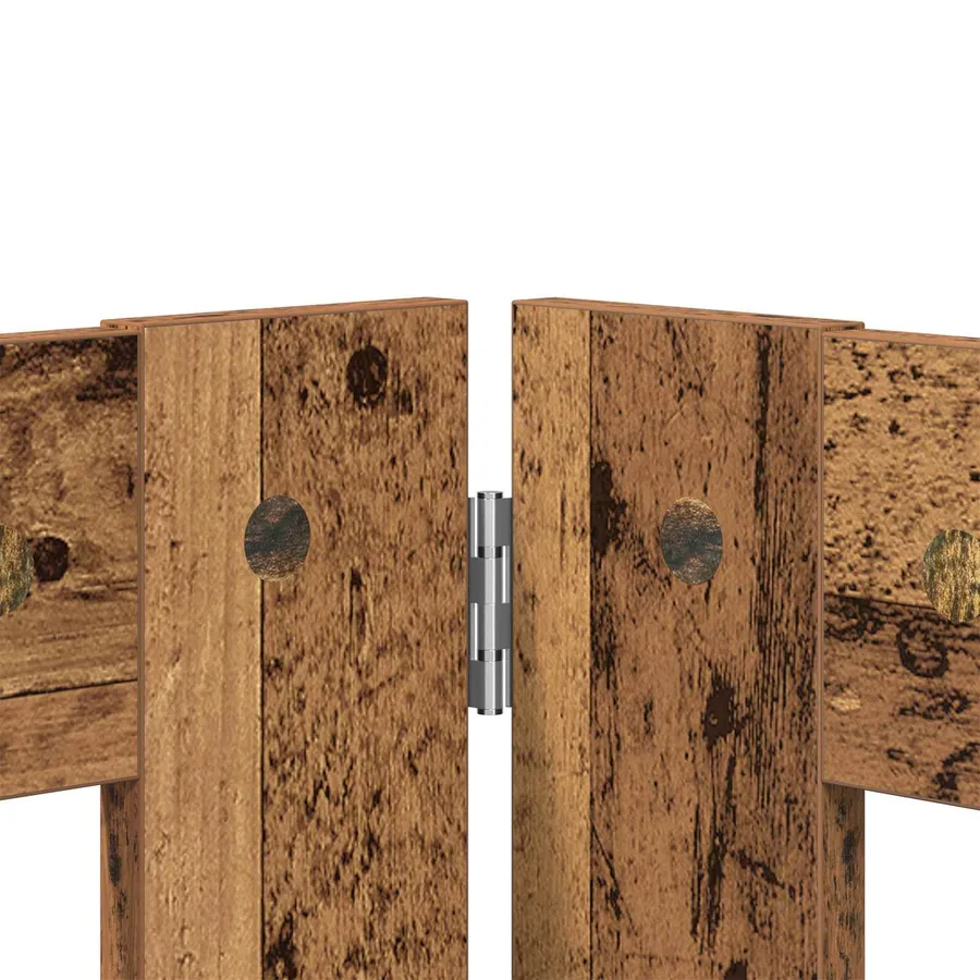 Porte de chien pliable avec supports 2 pcs Bois ancien 160,5 cm - 5