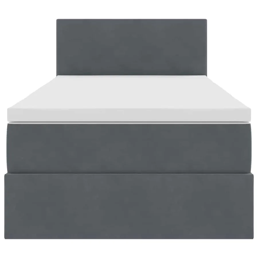 Lit de Rangement avec matelas Gris foncé 90 x 200 cm Velours - 7