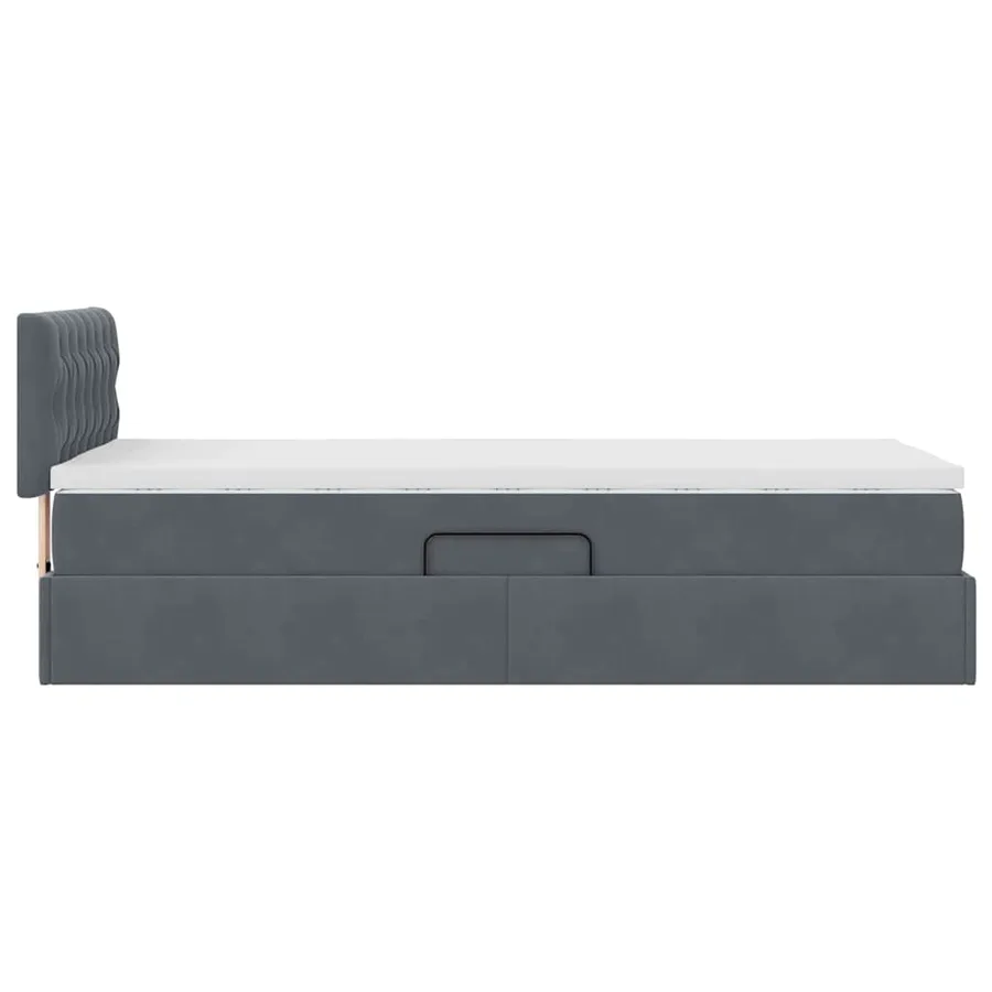 Lit de rangement LED avec matelas Gris foncé 90 x 200 cm - 11