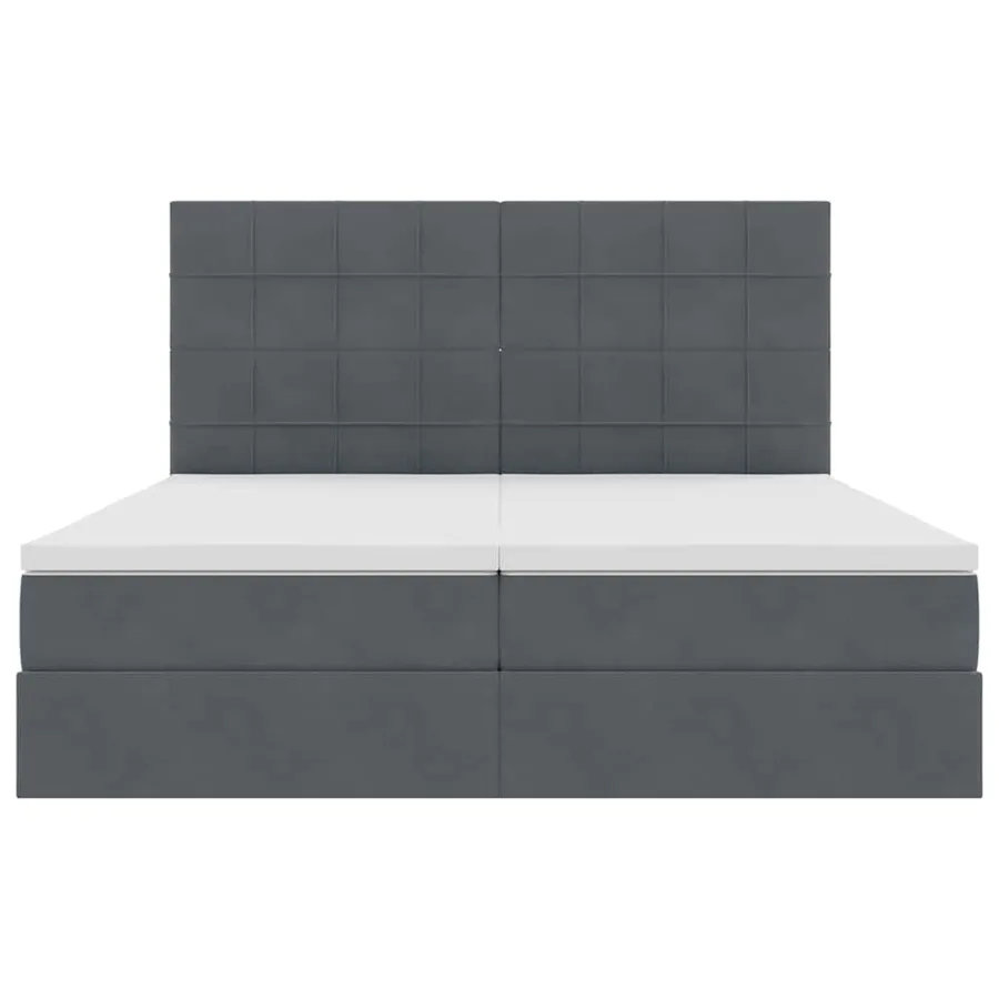 Lit de rangement LED avec matelas Gris foncé 200 x 200 cm - 11