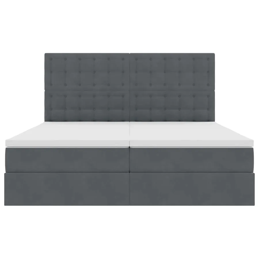 Lit de rangement LED avec matelas Gris foncé 200 x 200 cm - 11