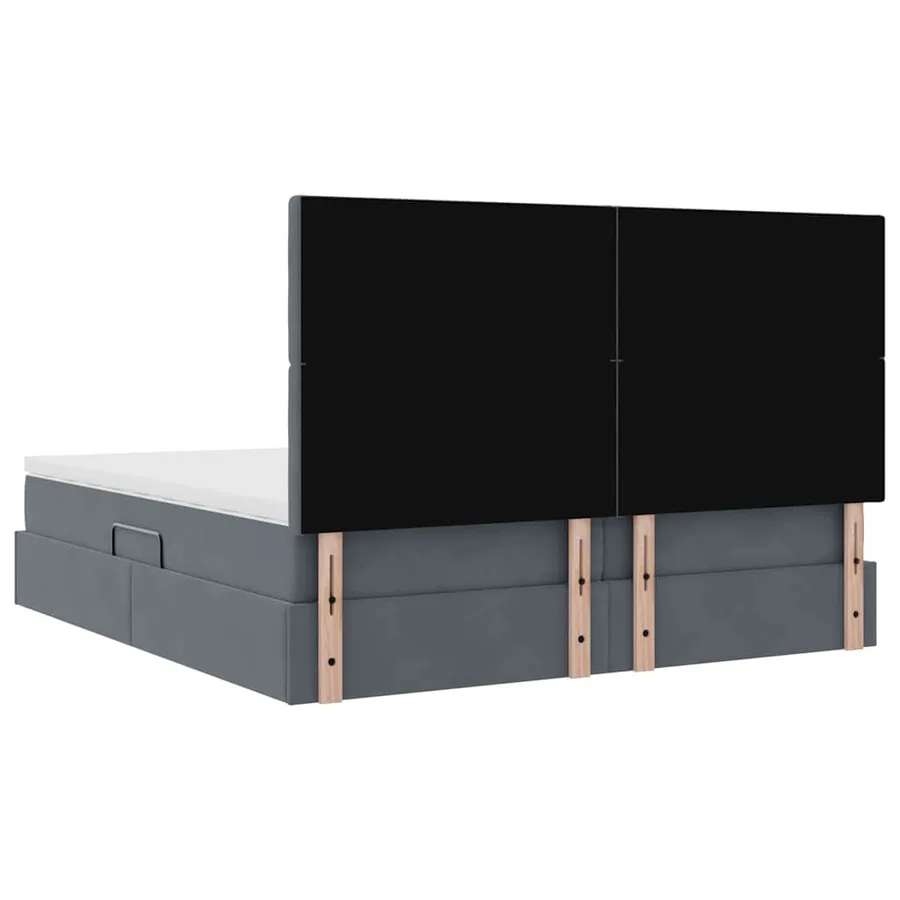 Lit de rangement LED avec matelas Gris foncé 200 x 200 cm - 13