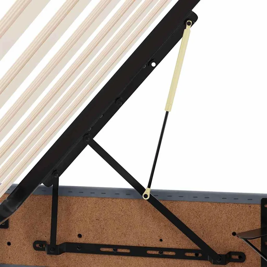 Lit de rangement LED avec matelas Gris foncé 200 x 200 cm - 15