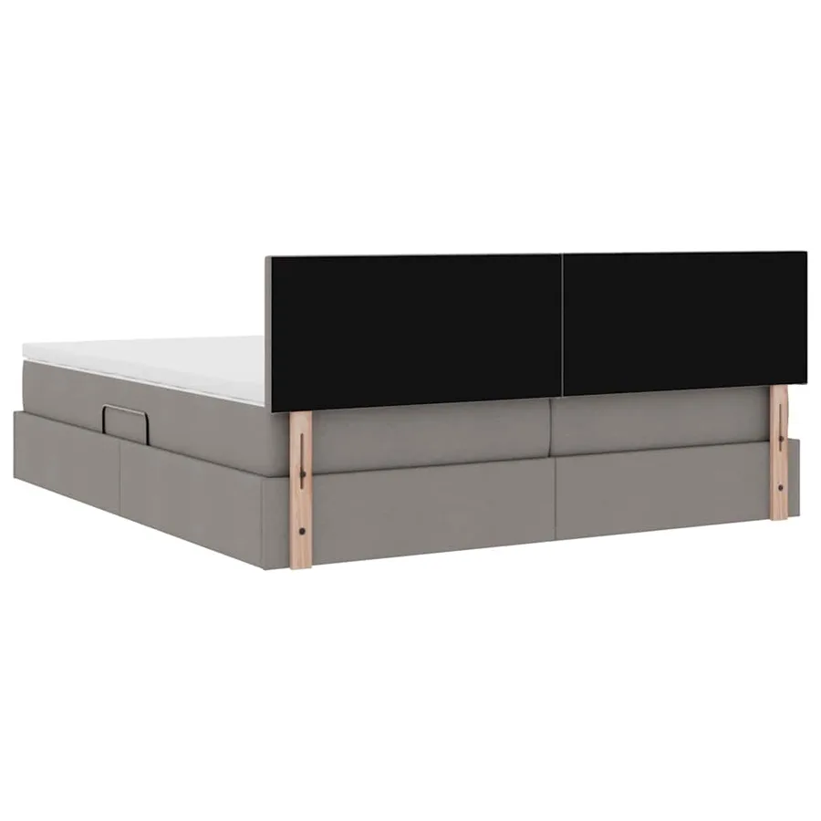 Lit de Rangement Taupe 200 x 200 cm Cuir synthétique - 12