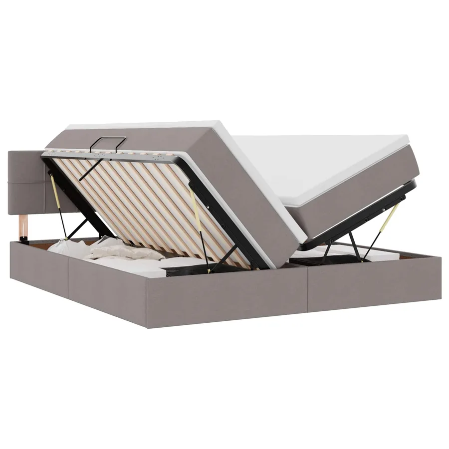 Lit de Rangement Taupe 200 x 200 cm Cuir synthétique - 2