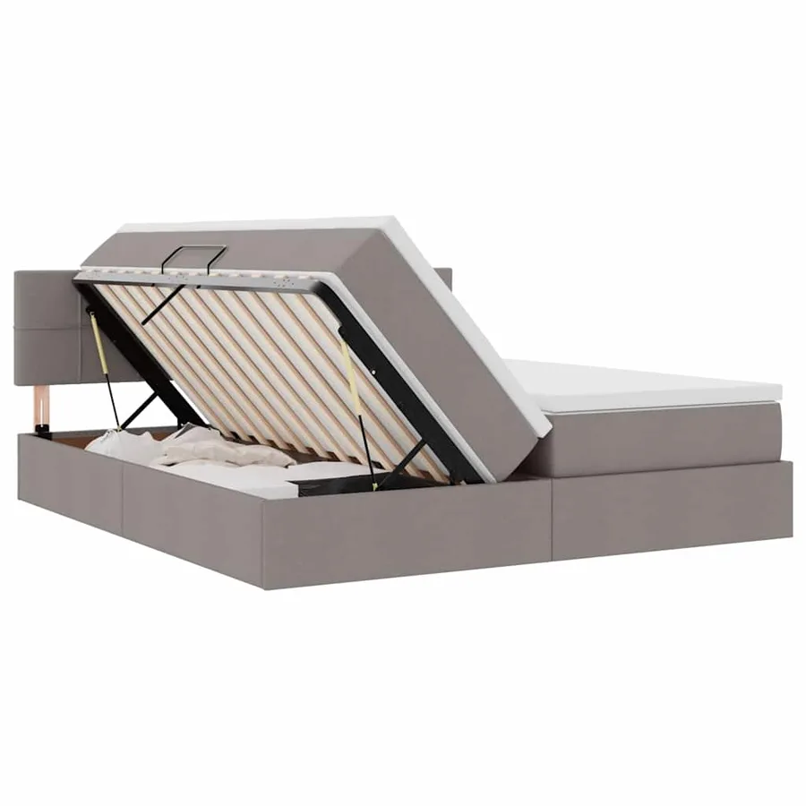Lit de Rangement Taupe 200 x 200 cm Cuir synthétique - 7