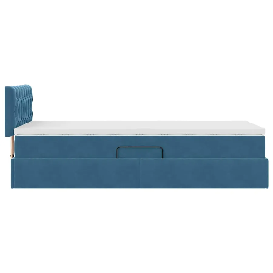Lit de rangement LED avec matelas Bleu foncé 100 x 200 cm - 11