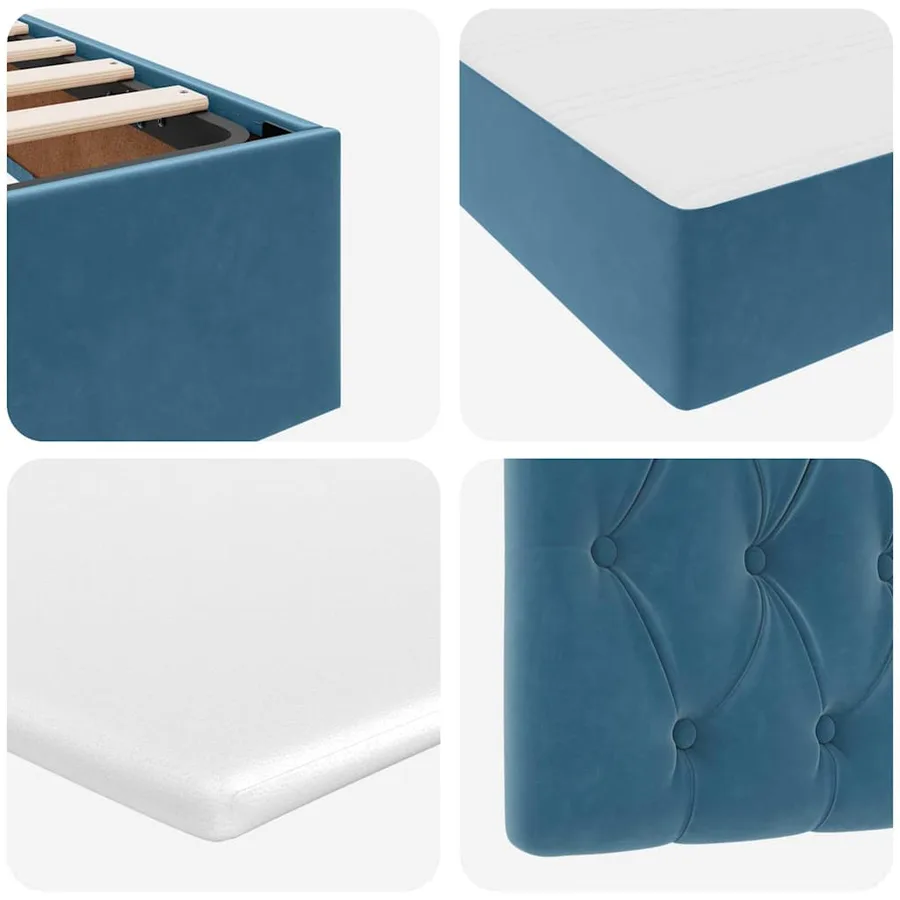 Lit de rangement LED avec matelas Bleu foncé 100 x 200 cm - 13