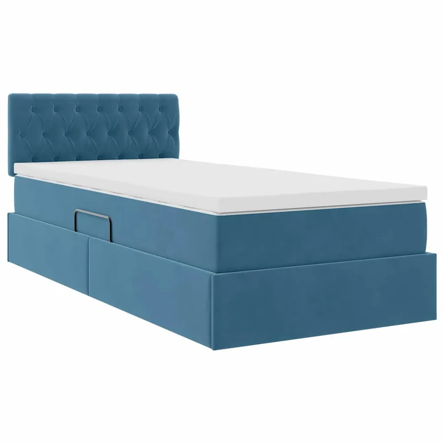 Lit de rangement LED avec matelas Bleu foncé 100 x 200 cm - 6