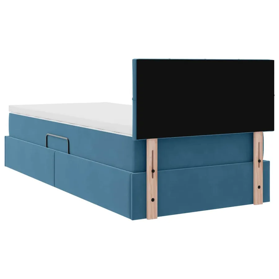 Lit de rangement LED avec matelas Bleu foncé 90 x 190 cm - 12