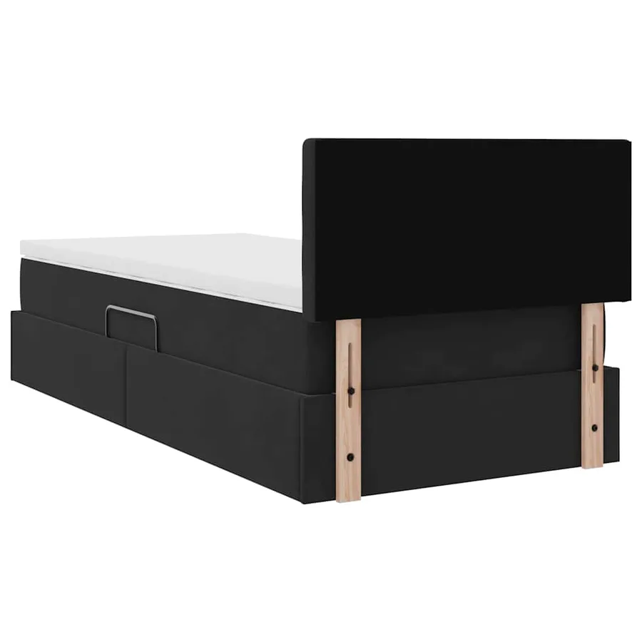 Lit de Rangement avec matelas Noir 100 x 200 cm Velours - 11