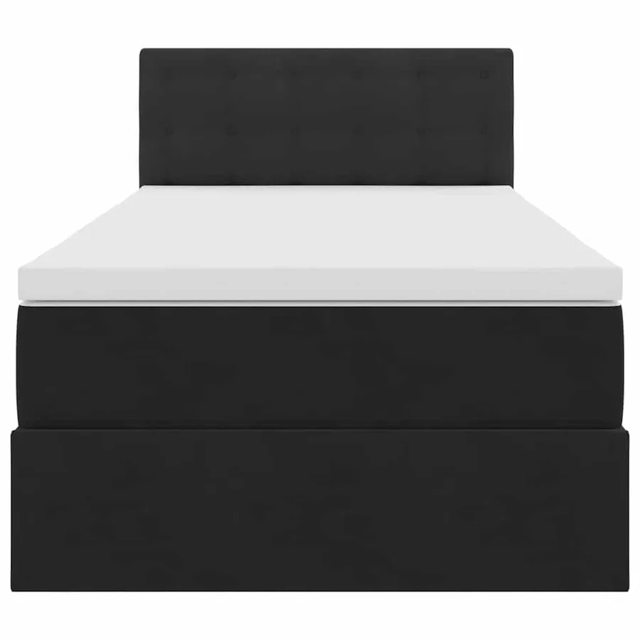 Lit de Rangement avec matelas Noir 100 x 200 cm Velours - 7