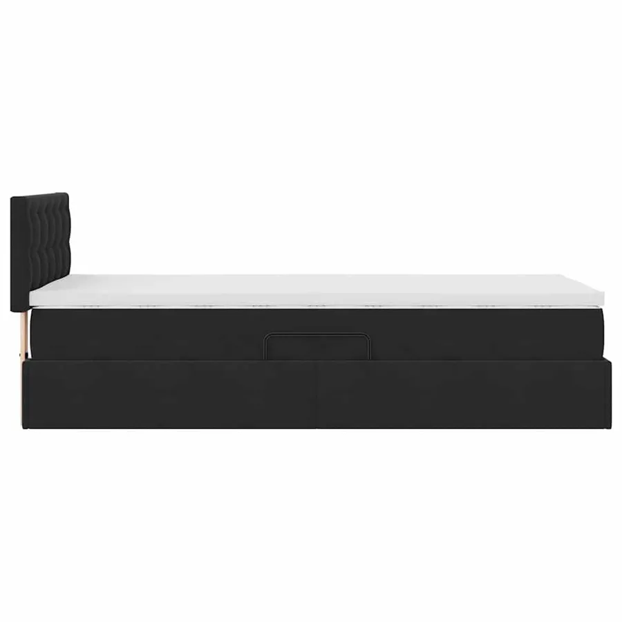 Lit de Rangement avec matelas Noir 100 x 200 cm Velours - 8