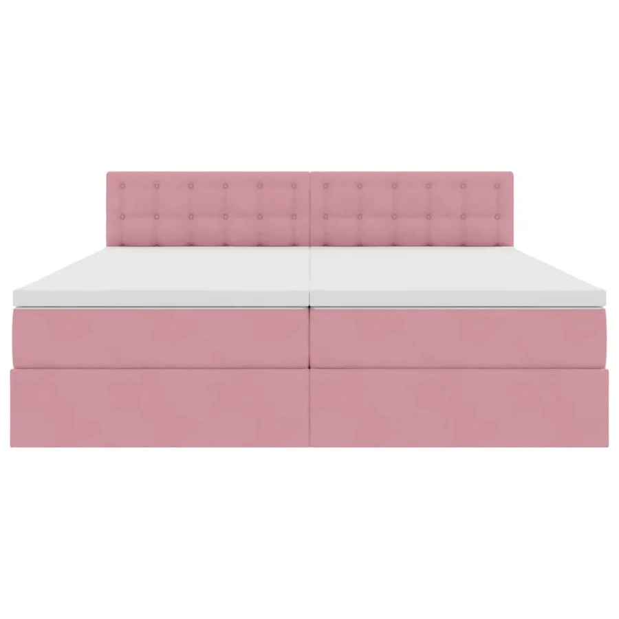 Lit de Rangement avec matelas avec tête de lit Rose 90 x 200 cm - 8