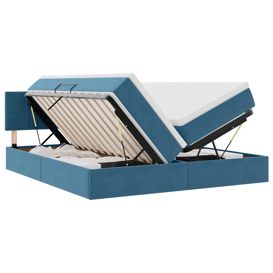 Lit de Rangement avec matelas Bleu foncé 100 x 200 cm - 2