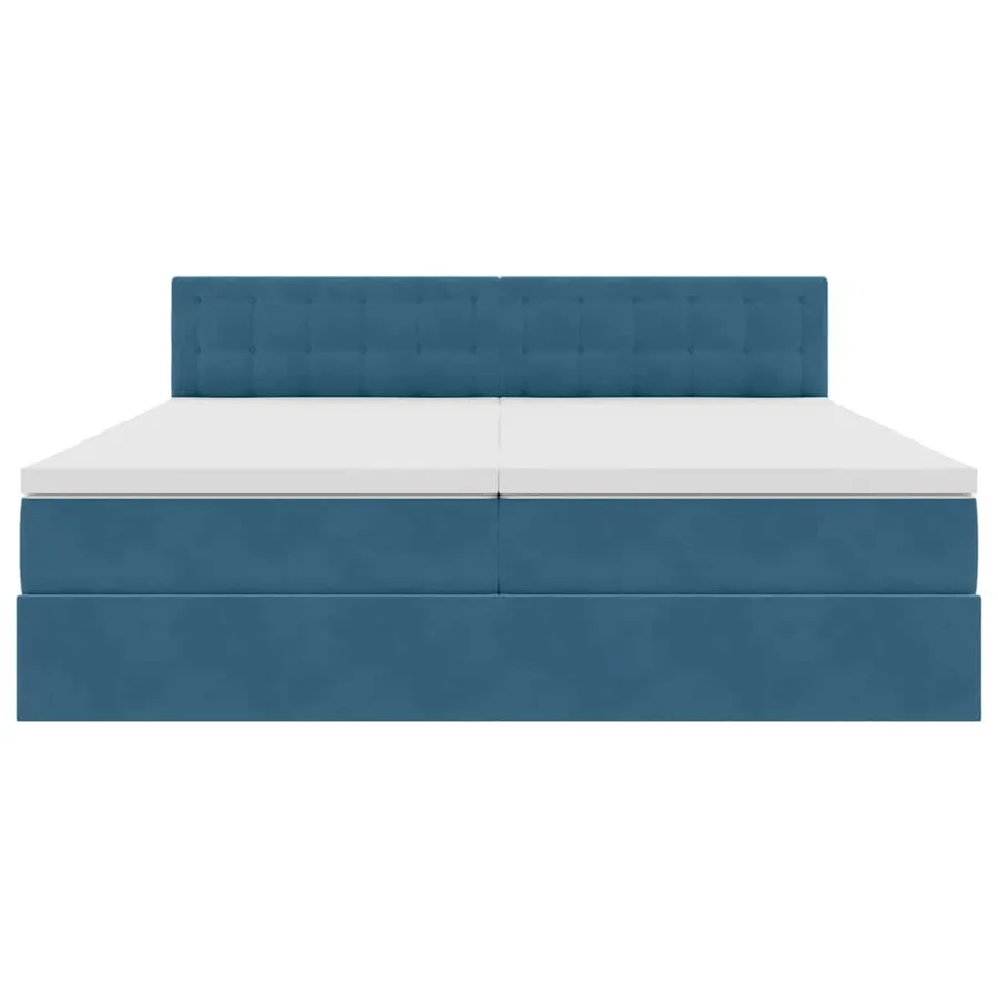 Lit de rangement LED avec matelas Bleu foncé 200 x 200 cm - 11