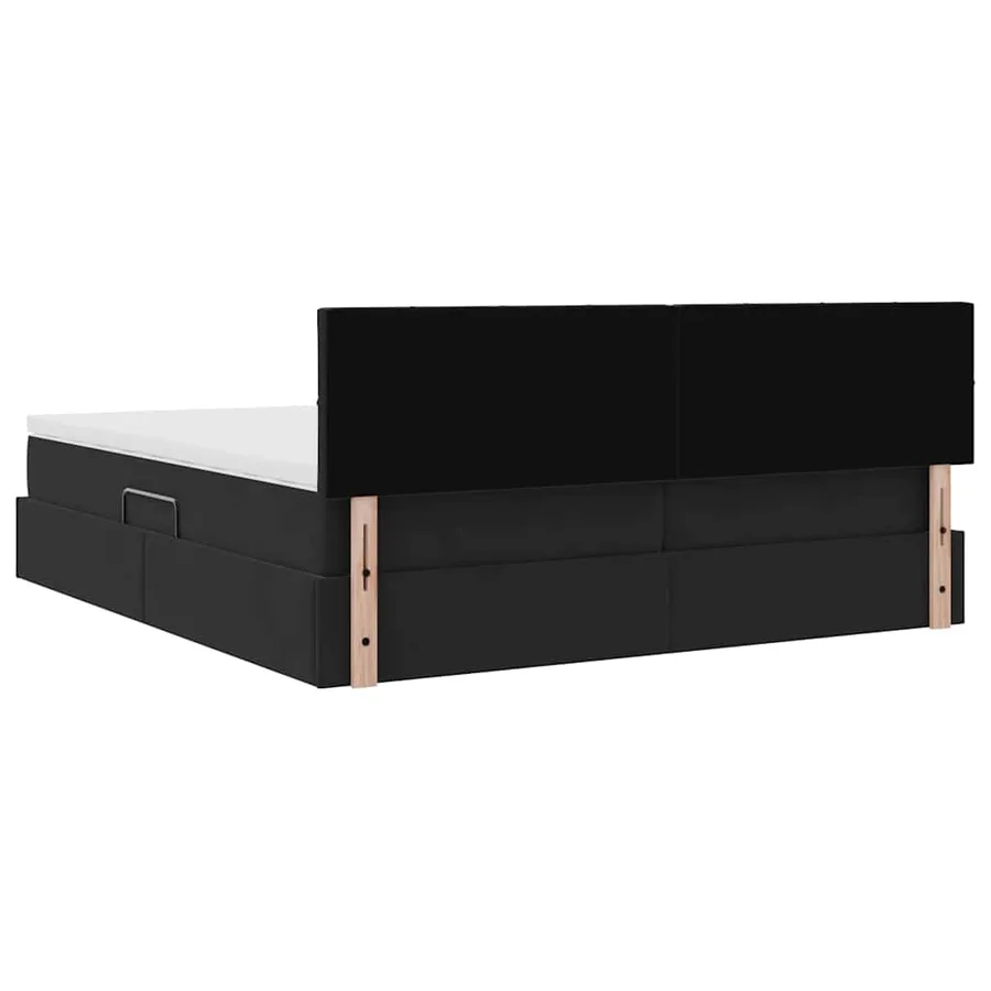Lit de Rangement avec matelas avec stockage Noir 100 x 200 cm - 12