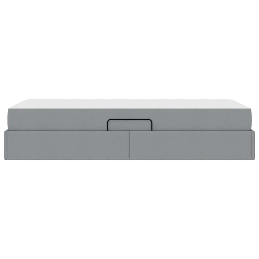 Lit avec rangement et matelas Gris clair 90 x 190 cm Polyester - 9