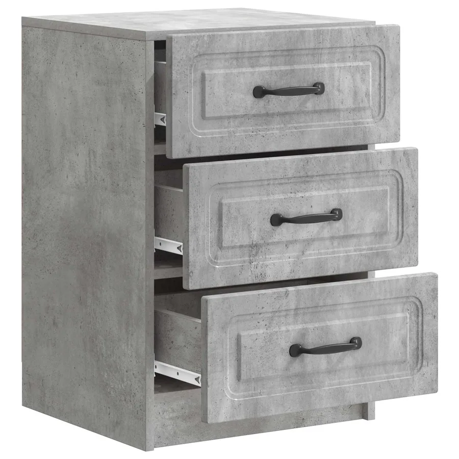 Cabinet de chevet avec tiroir Gris béton 43 x 41 x 63,5 cm - 4