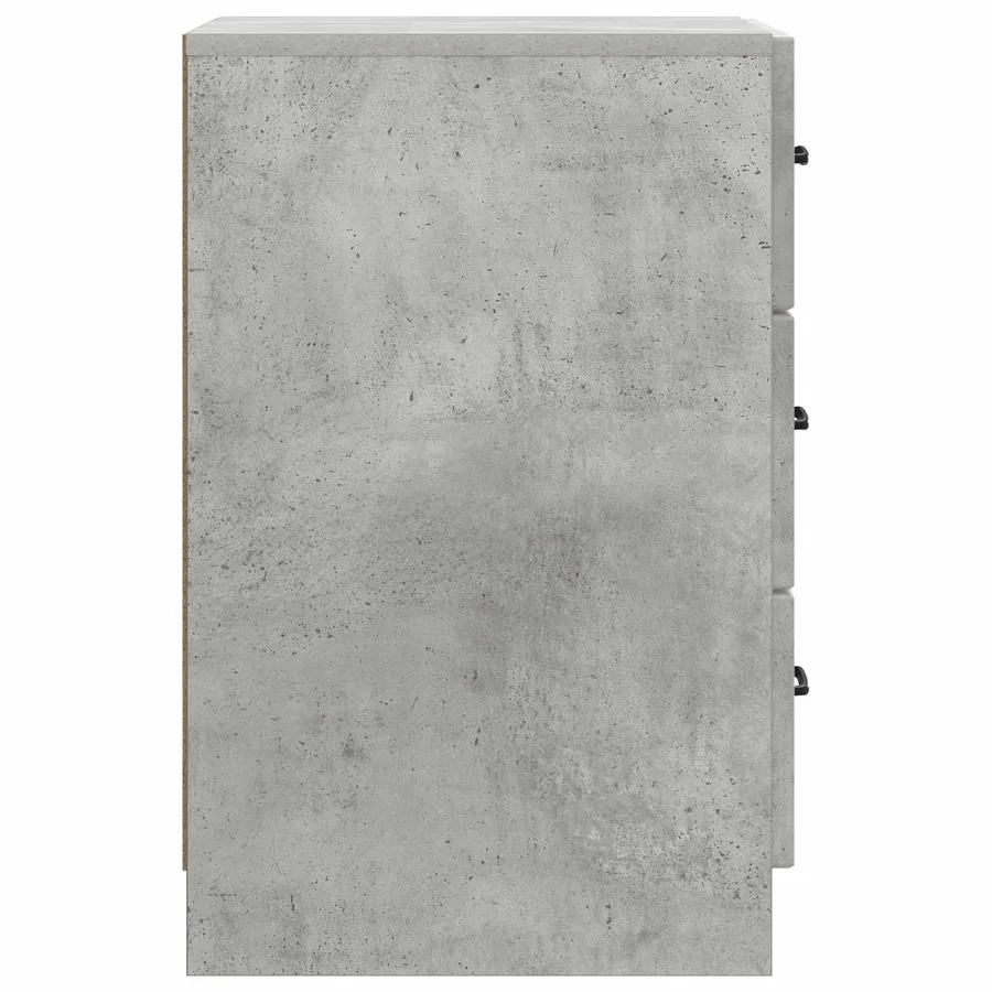 Cabinet de chevet avec tiroir Gris béton 43 x 41 x 63,5 cm - 6