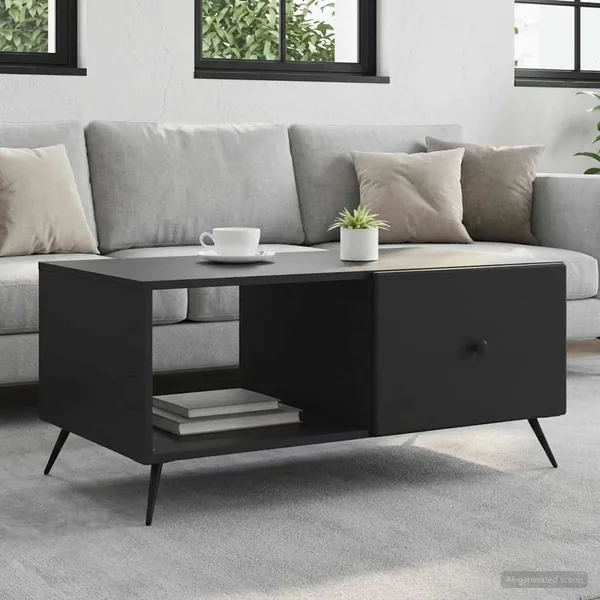 Table basse Noir 90 x 50 x 40 cm Bois d'ingénierie