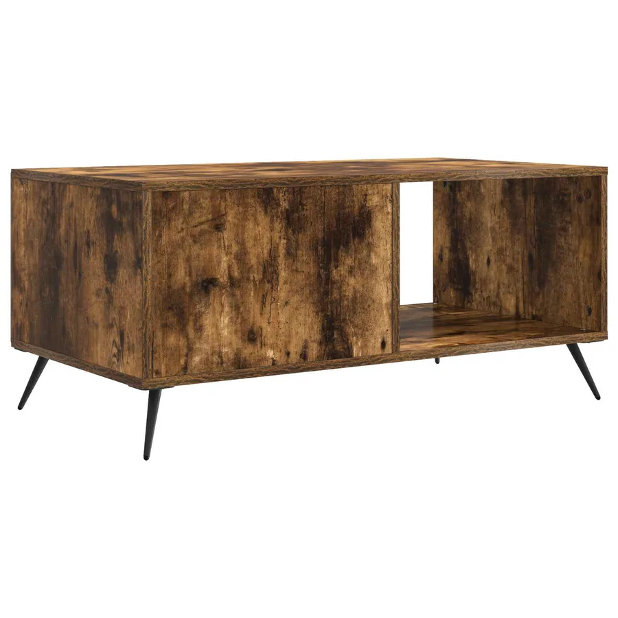 Table basse Chêne fumé 90 x 50 x 40 cm Bois d'ingénierie - 7