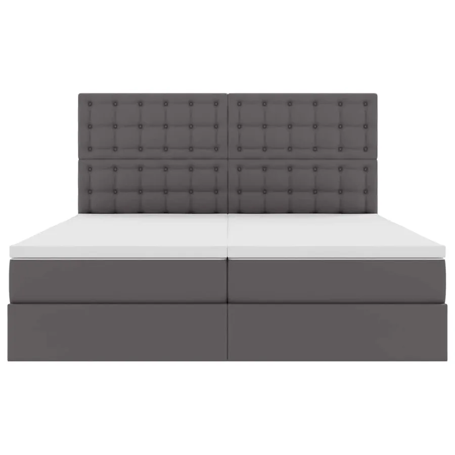 Lit avec rangement et LED Gris 180 x 200 cm Simili cuir - 11