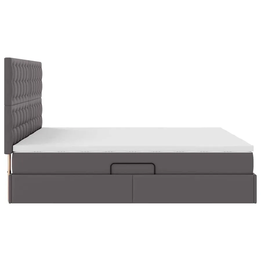 Lit avec rangement et LED Gris 180 x 200 cm Simili cuir - 12