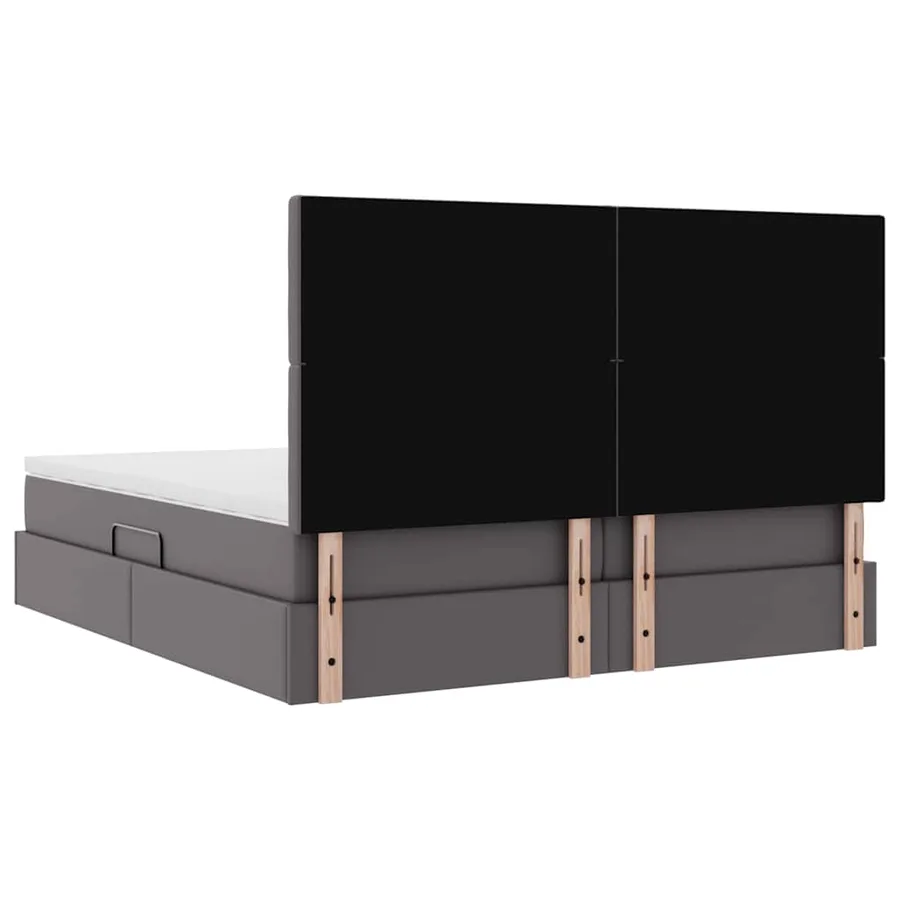 Lit avec rangement et LED Gris 180 x 200 cm Simili cuir - 13