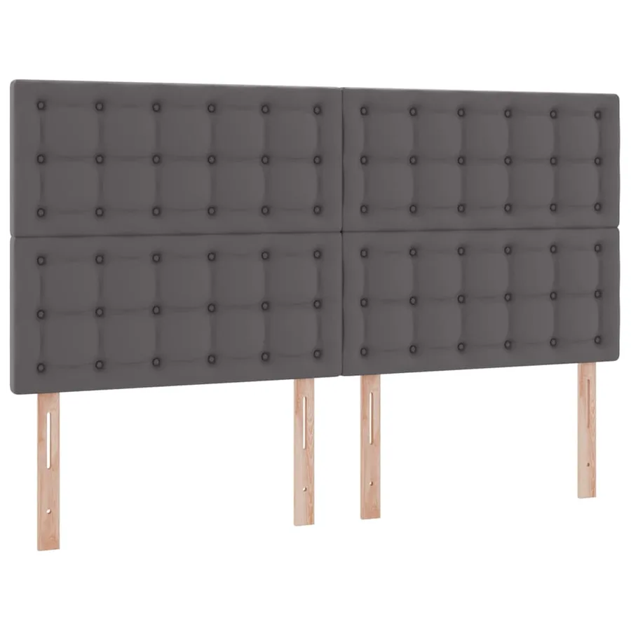 Lit avec rangement et LED Gris 180 x 200 cm Simili cuir - 8