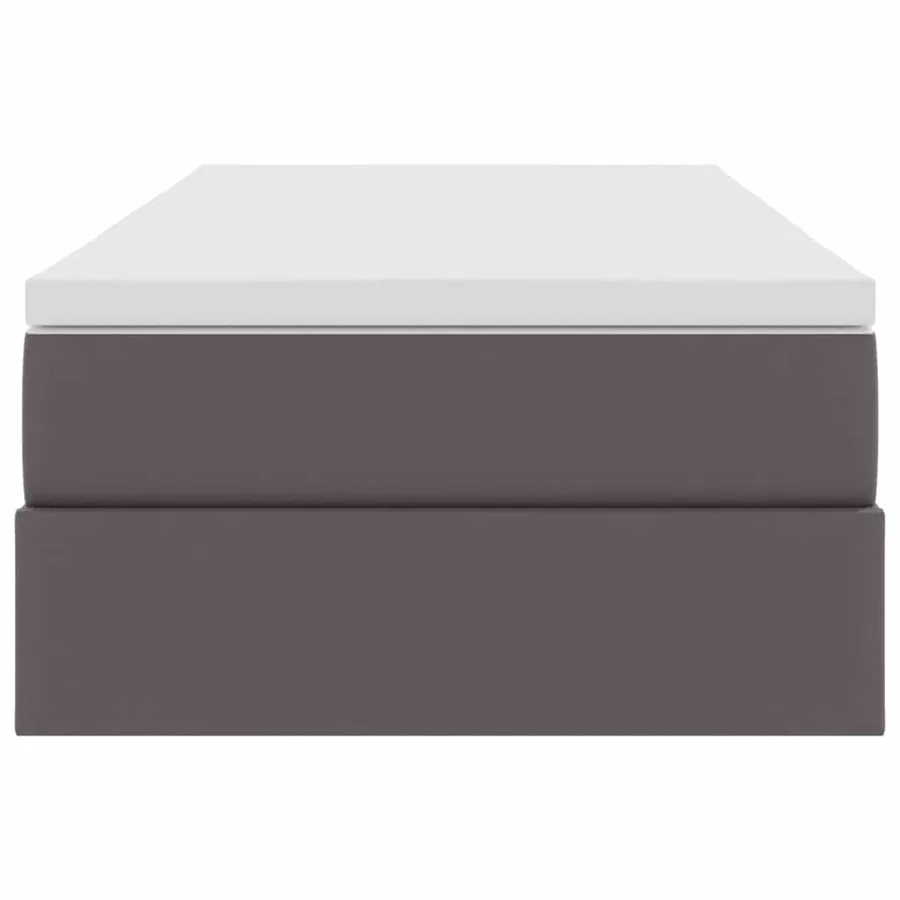 Lit avec rangement et matelas Gris 90 x 200 cm Simili cuir - 7